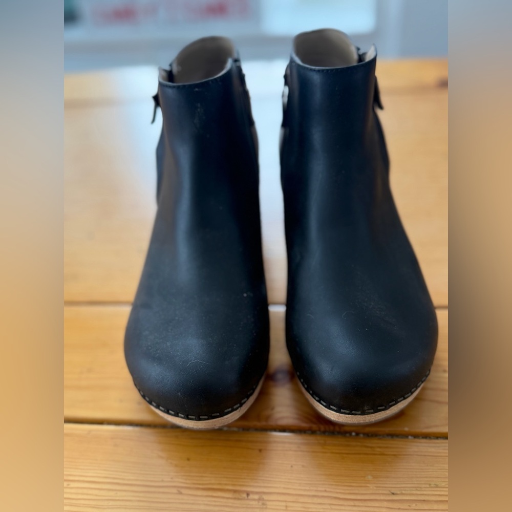Dansko Black Leather Ankle Boots